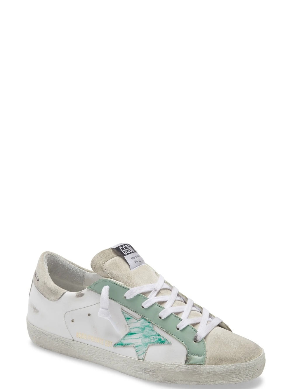Golden Goose White Sneakers with Sage Green Accents - Picture 8 of 8